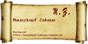 Mauszkopf Zakeus névjegykártya